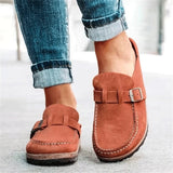 kamames Size Slippers Women's 2023 Summer New British Belt Buckle Baotou Semi-Slippers Direct Sales Single Shoes