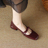 kamames kamames Retro Low Heel Thick Heel Bow Mary Jane Shoes Female Autumn 2024 New Patent Leather Shallow Mouth College Wind Single Shoes