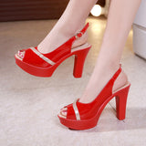 kamames High-Heeled Sandals Summer 2023 Thick Heels Hollowed-Out Korean Version Muffin Waterproof Table Thick-Soled Fish Mouth Shoes Large Size Women's Shoes