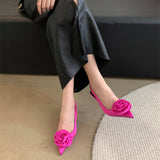 kamames kamames High-Heeled Shoes Shallow Mouth Single Shoes 2024 Spring And Summer New Baotou Flowers Decorated With Thin Heels And Empty Sandals