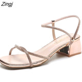 kamames Summer Bling Woman Sandals Crystal Sexy Heels Shoes For Ladies Gold Narrow Band Sandalias mujer White Wedding Shoes