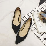 kamames kamames Bird Spring New Korean Version Fine Heel Suede Tip Low Heel Single Shoes Women Small Heel Large Size Black Work Shoes Women