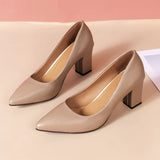 kamames kamames Single Shoes Women's Thick Heels 2023 Autumn New Pointed Work Shoes With A Shallow Mouth And A Simple Korean Version Of High Heels