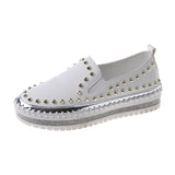 kamames Size Casual Shoes For Women In Spring 2023 New Love Shoes With Thick And Flat Rivets And Fashionable Women's Shoes