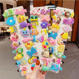 10PCS/set New Girls Cute Silica Gel Cartoon Princess Hairpins Lovely Hair Ornament Barrettes Hair Clips Fashion Hair Accessories