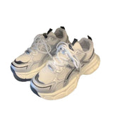 kamames kamames Bottom Dad Shoes Female 2024 Summer New Vintage Port Wind Heighten Running Shoes Silver Mesh Breathable Casual Shoes