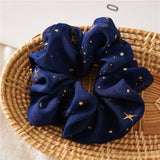 Shiny Star Chiffon Hair Scrunchies Women Elastic Rubber Hair Bands Girl Ponytail Holder Hair Ties Ropes Hair Accessories New