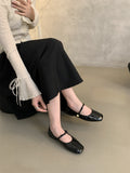 kamames Round Head Shallow Mouth Single Shoes 2024 Autumn New Korean Version Of Retro Gentle Fairy Soft Flat Mary Jane Shoes