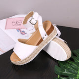 kamames Shoes of Women Summer 2022 Leopard Open Toe Flat Roman Sandals Leopard Straw Platform Sandals Size 43 Zapatillas Mujer