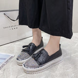 kamames Ladies' Casual Shoes 2023 Summer New Shallow-Mouthed One-Foot Love Shoes Korean Version Of Diamond Sneakers