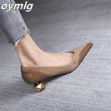 kamames shoes women's retro 2022 new fashion pointed toe suede shallow mouth one pedal commuter high heels professional shoes