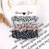 3/5/Pcs Silk Scrunchies Print Leopard Scrunchie Set Elastic Hair Bands Solid Color Fashion Headwear Women Hair Accessories Gift