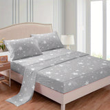 4-Piece Meteor Print Bedding Set - Soft, Breathable Comfort for Bedroom, Guest Room, Hotel - Includes Fitted & Flat Sheets, 2 Pillowcases