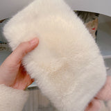 kamames Sweet Hot Girl Pink Bow Neck Scarf Women's Autumn/Winter Faux Fur Cute Fury Scarf Fashion Female Trendy Accessories