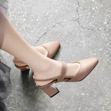 kamames kamames High-Heeled Sandals Women's Shoes 2023 Summer New Cowhide Thick-Heeled Fairy Shoes With Blankets