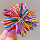 100PCS/Set Girls Cute Colorful Basic Spiral Elastic Hair Bands Small Pigtail Hair Tie Scrunchie Rubber Band Kid Hair Accessories