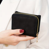 Stylish Frosted Wallet : PU Leather & Trifold Solid Color Coin Purse - Clutch Credit Cared Case