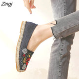 kamames 2023Women's Flats Fisherman Shoe 2023 Spring Hemp Fashion Embroidery Ladies Shoes Casual Shoes Women Breathable Canvas Shoe
