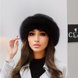 Womens Luxurious Faux Fur Winter Hat - Thickened & Insulated for Ultimate Warmth - Stylish Ear Protection Bucket Hat, All-Match Casual Design - Perfect Christmas Gift