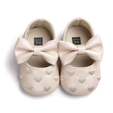 kamames Boy Girl Breathable Bow Design Anti-Slip Shoes Casual Sneakers Toddler Soft Soled First Walkers