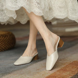 kamames kamames Thick With Half Slippers Female Summer New With Versatile Square Sandals Without Heel Muller Shoes To Wear