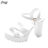 kamames Women Fish Mouth Platform High Heels Wedges Buckle Slope Sandals Women Shoes Woman Platform High Heels Sandals High Heels