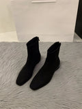 kamames kamames Heel Suede Korean Small Ankle Boots Female Shoes 2024 New Autumn And Winter Versatile Add Velvet Thin Boots Foreign Style Short Boots