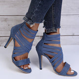 kamames Summer New European And American Women's Shoes 36-43 Fashion Temperament Rear Zipper Stiletto High Heels Women
