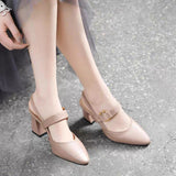 kamames kamames High-Heeled Sandals Women's Shoes 2023 Summer New Cowhide Thick-Heeled Fairy Shoes With Blankets
