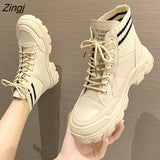 kamames Bottom Chunky Sneakers New Warm Plush Winter Boots for Women Shoes Woman Lace Up Zipper Autumn Fur Ankle Boots