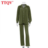 kamames Beige Pleated Wide Leg Women's Pants 2021 Fashion Loose Office Wide Trousers Pants Ladies Elegant Full Length Palazzo Pants