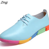 kamames Breathable Genuine Leather Flats Shoes Woman Sneakers Tenis Feminino Nurse Peas Flats Shoes Plus Size Women Shoes