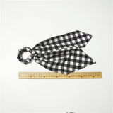 New Women Black and White Plaid Hair Scrunchies Elastic Hair Bands Girls Ribbon Hair Ropes Ties Ponytail Holder Hair Accessories