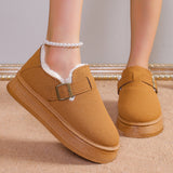 kamames Boots With Thick Soles Of Muffin 2024 New Winter Style Plush Shoes With Warm Woolen Cotton Shoes