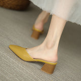 kamames kamames Thick With Half Slippers Female Summer New With Versatile Square Sandals Without Heel Muller Shoes To Wear