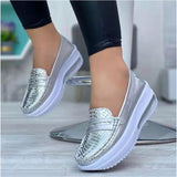 kamames Casual Single Shoes Women's Autumn Solid Color Round Head Low-Top Belt Buckle Soft-Soled Work Shoes Beans Shoes