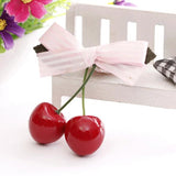 kamames Hot Sell Retro Vintage 50s 60s Women Cherry Bow Hair Clip Hairpins For Pinup Girls Vintage Party Vaction Hair Accessories