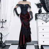 kamames Summer New Fashionable Sexy Hot Girl Dress Dark Gothic Temperament Slim Buttocks Fishtail Skirt