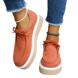 kamames kamames Women's Shoes 2023 Autumn New Short Boots Muffin Thick Soles High-Soled Bare Boots Leisure Retro Deep-Mouth Lace-Up Single Shoes