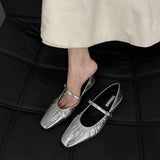 kamames kamames Silver French Spring And Autumn Small Single Shoes Women's 2024 New Hot Style With Skirt Mary Jane Evening Shoes