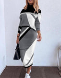 kamames Autumn And Winter Large Size New Fashionable Dress Suit With Long Sleeves And High Collar