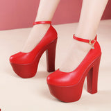 kamames Hate Tiangao Waterproof Platform, High Heels, Female Models, Cheongsam Shoes, Catwalk Shoes, 15CM Thick Heels, Round Head Shoes