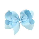 6 Inch Big Grosgrain Ribbon Solid Hair Bows With Clips Girls Kids Hair Clips Headwear Boutique Hair Accessories