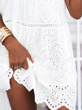 kamames Tank Mini Dress Women Sleeveless Hollow Out Dress Female Casual Loose Summer Dress Ladies Fashion V Neck Lace Up Dress