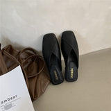 kamames Ping Follows The Internet Celebrity Sandals, Grandma Shoes, Soft-Soled, Head-Wrapped, Semi-Slippers, Women's Flat-Soled Retro Shoes, Wearing Lazy Muller Shoes.