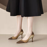 kamames kamames Heels Female In 2023 New Fall Pointed Thin Heel Single Shoes Fashion Temperament Spell Color Sexy Etiquette Work Shoes