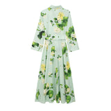 kamames Summer Flower Printed Shirt-Style Belt Dress 2183074