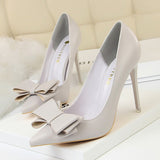 BIGTREE Shoes Bow Woman Pumps Sexy High Heels Shoes Women Stiletto Casual Women Heels Office Shoes Women Basic Pump Ladies Shoes