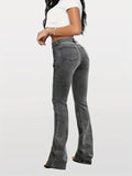 Womens Bootcut Jeans - Comfortable Mid-Stretch Denim with Fashionable Washed Finish & Practical Pockets - Classic Versatile Pants for Premium Womens Apparel