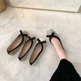 kamames And Luxurious French Women's Shoes Flat-Soled Fairy Design Single Shoes Female Minority Square Head Retro Soft Leather With A Foot On Grandma's Shoes